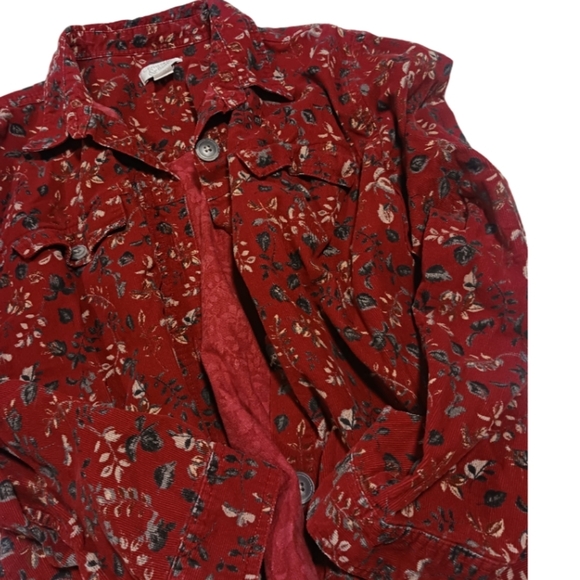 Christopher & Banks Floral Red Jacket - Picture 2 of 4